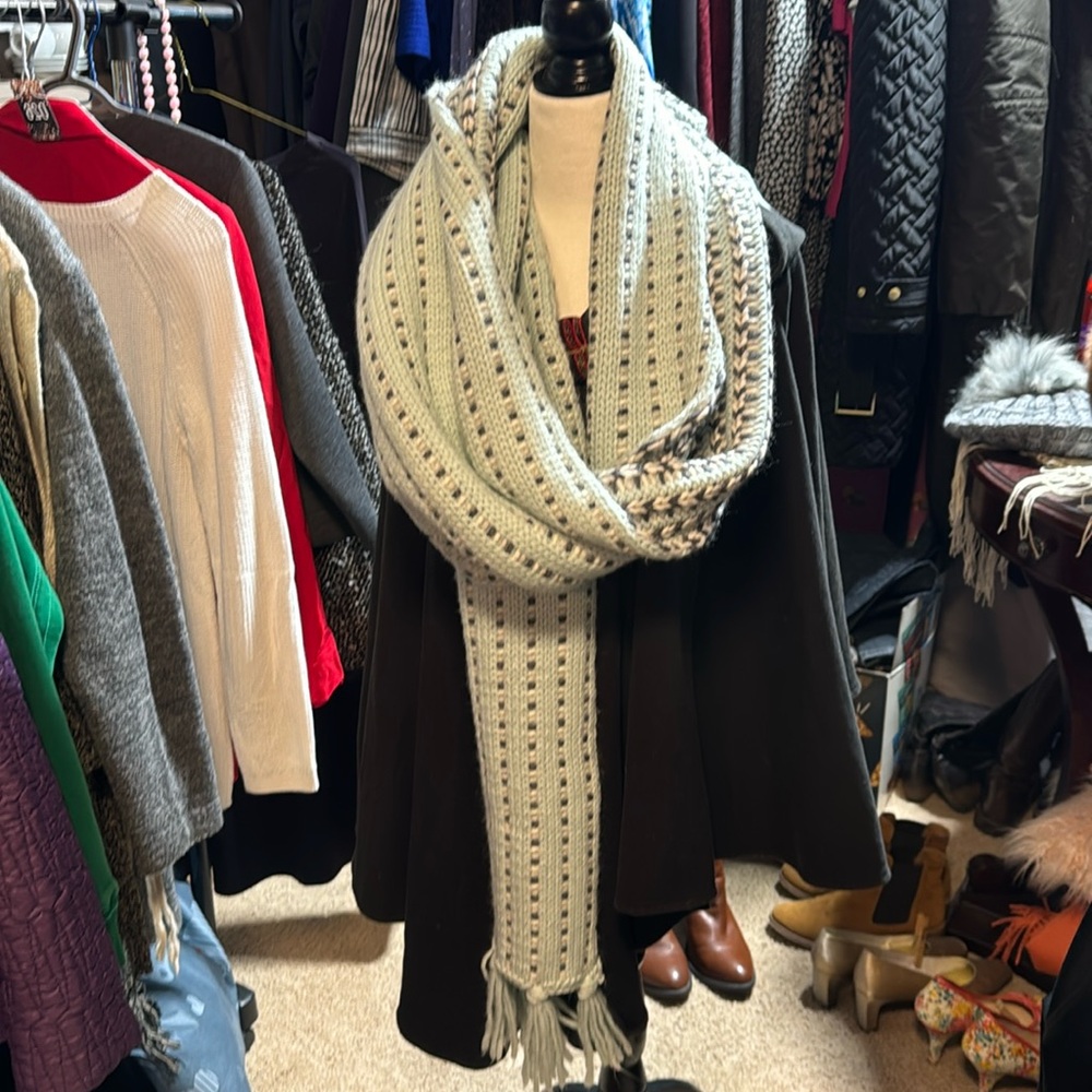 Beautiful long knitted scarf